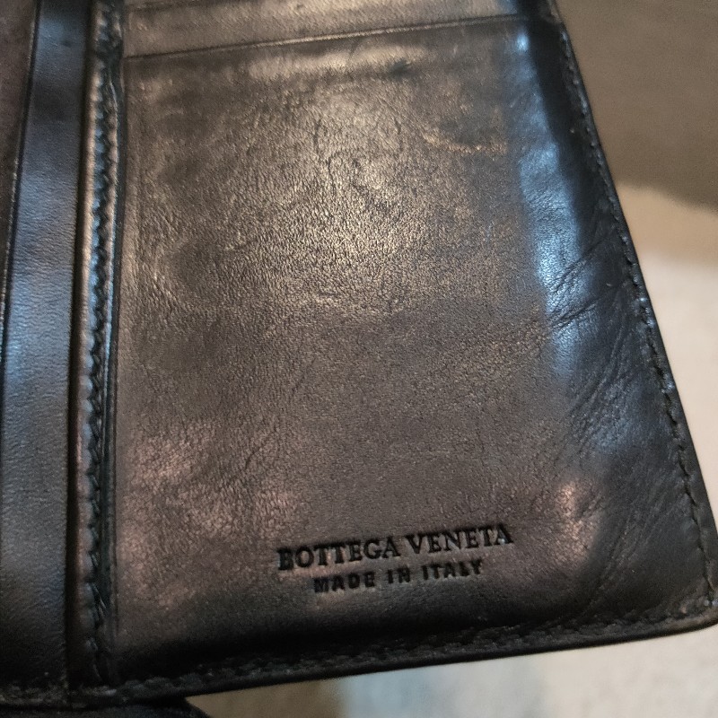 ‼️老闆出國不在‼️限時一週亂賣🚀㊣✨ Bottega Veneta ✨寶緹嘉 黑色 BV 皮革 編織 皮夾 錢包 薄款 長夾 薄長夾/二手皮夾/二手精品/保證正品-33