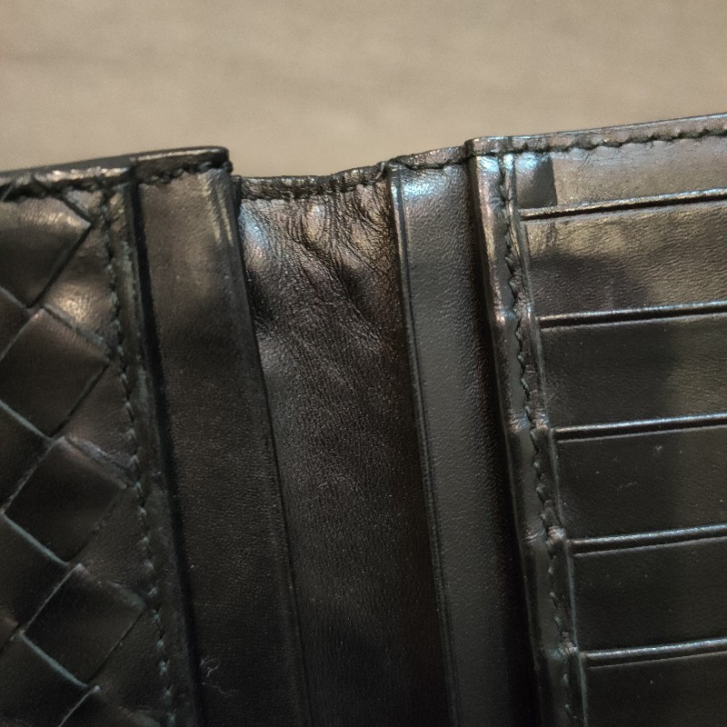 ‼️老闆出國不在‼️限時一週亂賣🚀㊣✨ Bottega Veneta ✨寶緹嘉 黑色 BV 皮革 編織 皮夾 錢包 薄款 長夾 薄長夾/二手皮夾/二手精品/保證正品-43