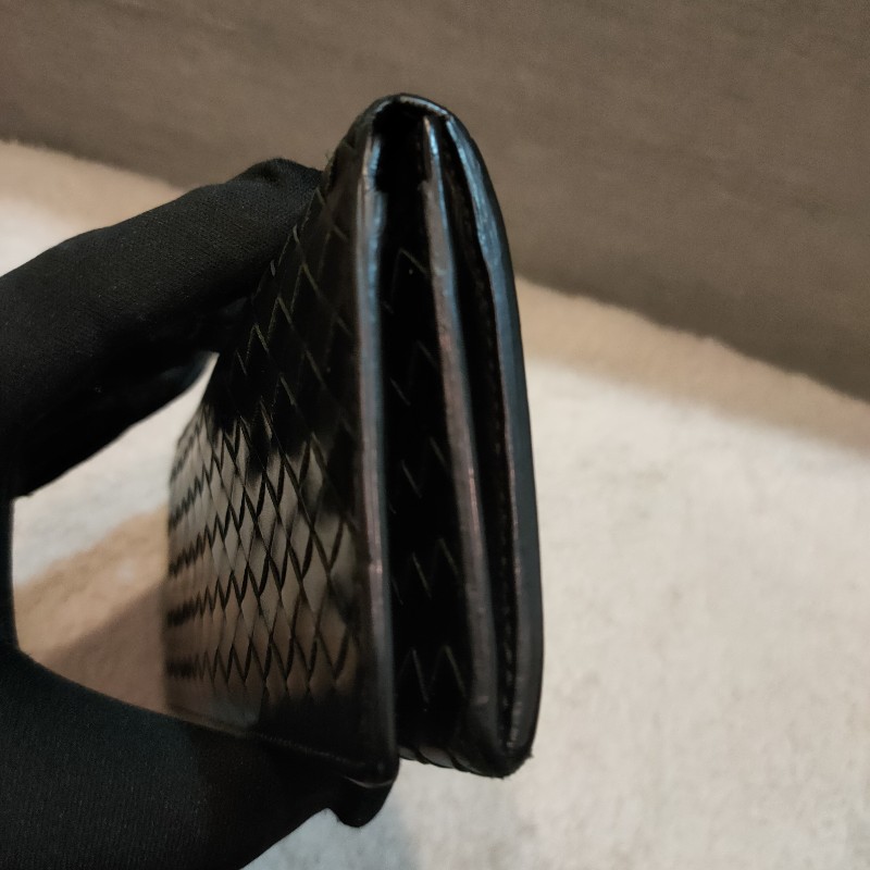 ‼️老闆出國不在‼️限時一週亂賣🚀㊣✨ Bottega Veneta ✨寶緹嘉 黑色 BV 皮革 編織 皮夾 錢包 薄款 長夾 薄長夾/二手皮夾/二手精品/保證正品-47