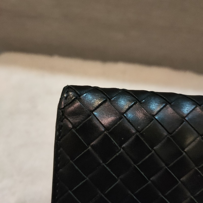 ‼️老闆出國不在‼️限時一週亂賣🚀㊣✨ Bottega Veneta ✨寶緹嘉 黑色 BV 皮革 編織 皮夾 錢包 薄款 長夾 薄長夾/二手皮夾/二手精品/保證正品-49