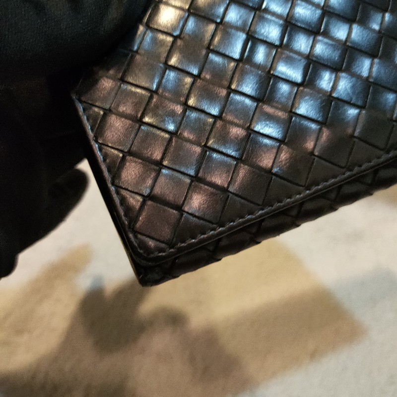 ‼️老闆出國不在‼️限時一週亂賣🚀㊣✨ Bottega Veneta ✨寶緹嘉 黑色 BV 皮革 編織 皮夾 錢包 薄款 長夾 薄長夾/二手皮夾/二手精品/保證正品-51