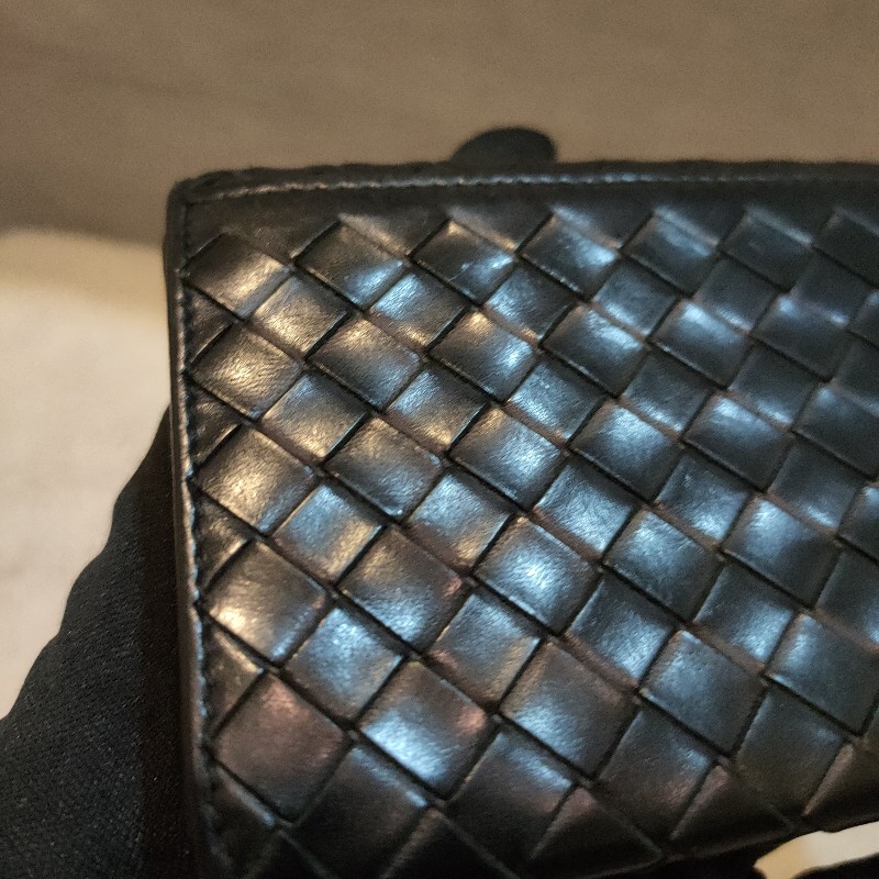‼️老闆出國不在‼️限時一週亂賣🚀㊣✨ Bottega Veneta ✨寶緹嘉 黑色 BV 皮革 編織 皮夾 錢包 薄款 長夾 薄長夾/二手皮夾/二手精品/保證正品-54