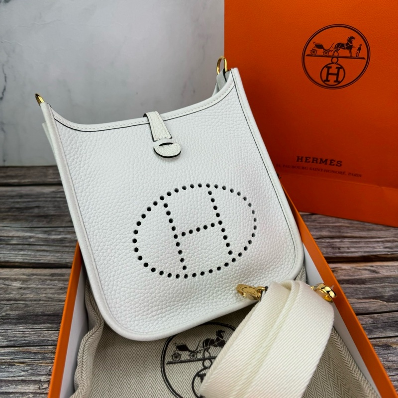 #HERMES Mini Evelyne 16 新白色金扣-0