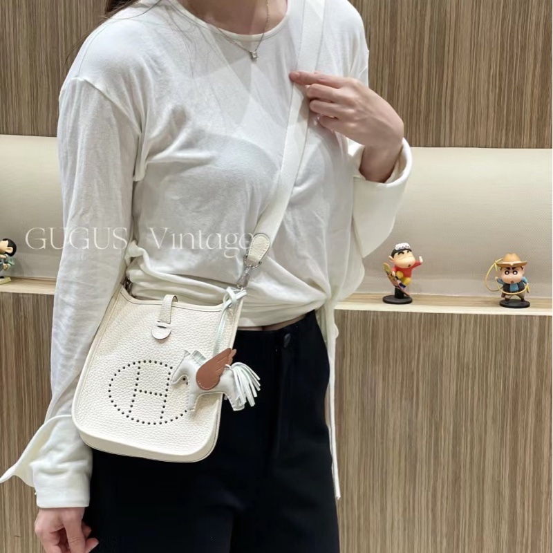 #HERMES Mini Evelyne 16 新白色金扣-1