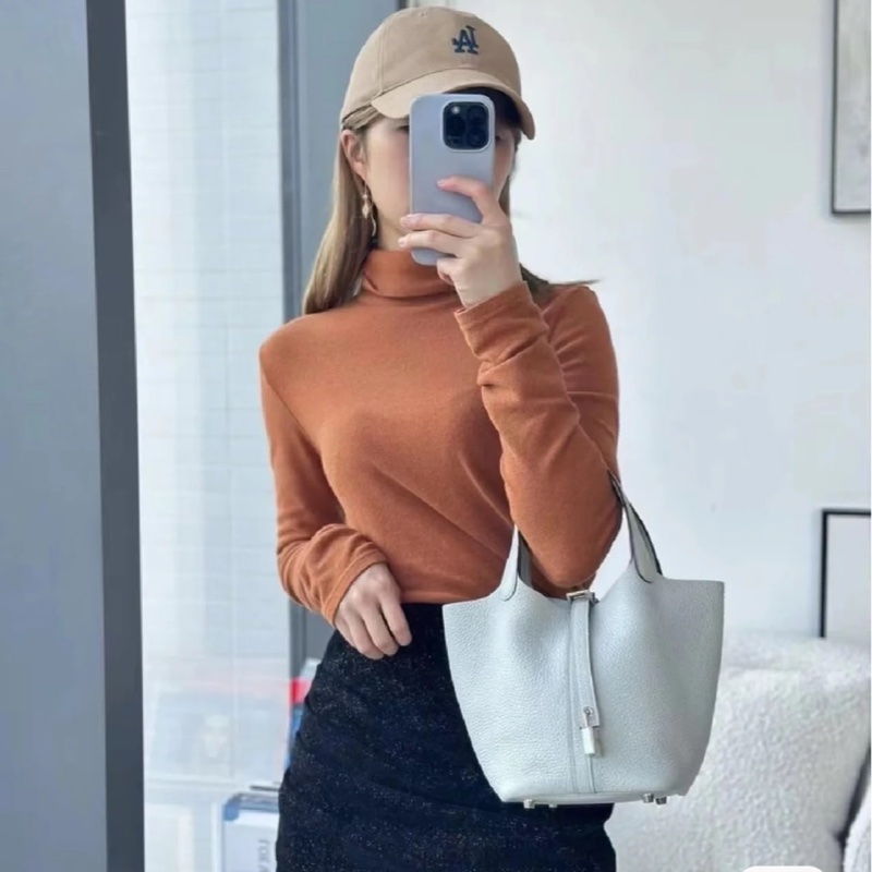 #HERMES Picotin 18 菜籃子 冰晶灰銀扣-1