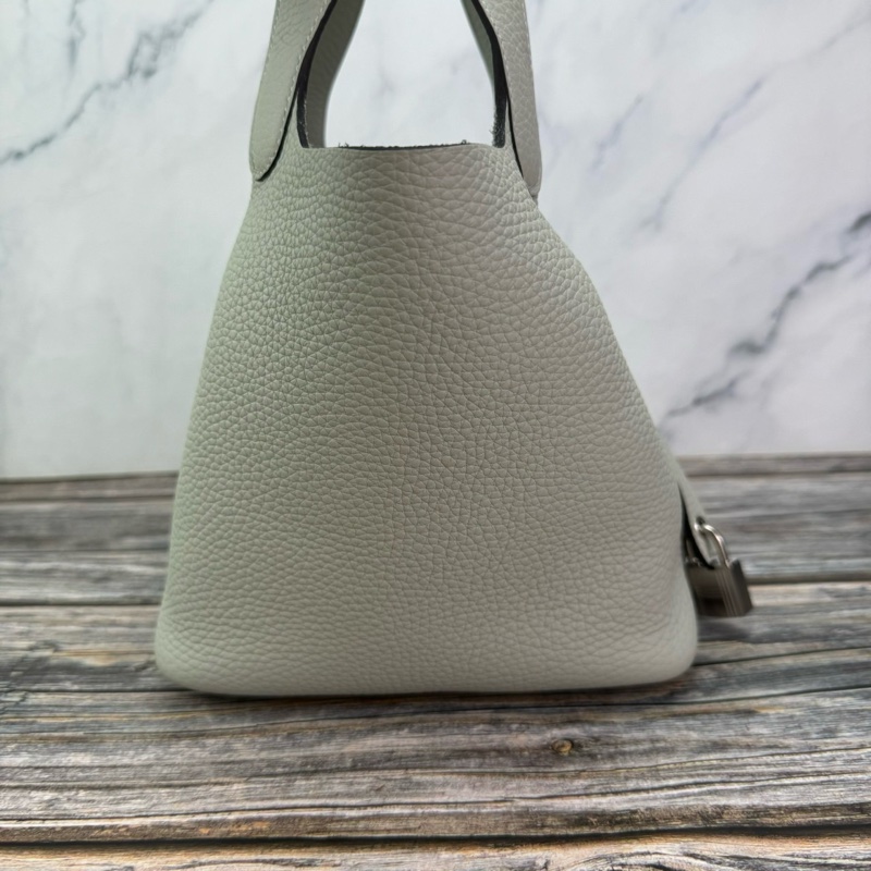 #HERMES Picotin 18 菜籃子 冰晶灰銀扣-13