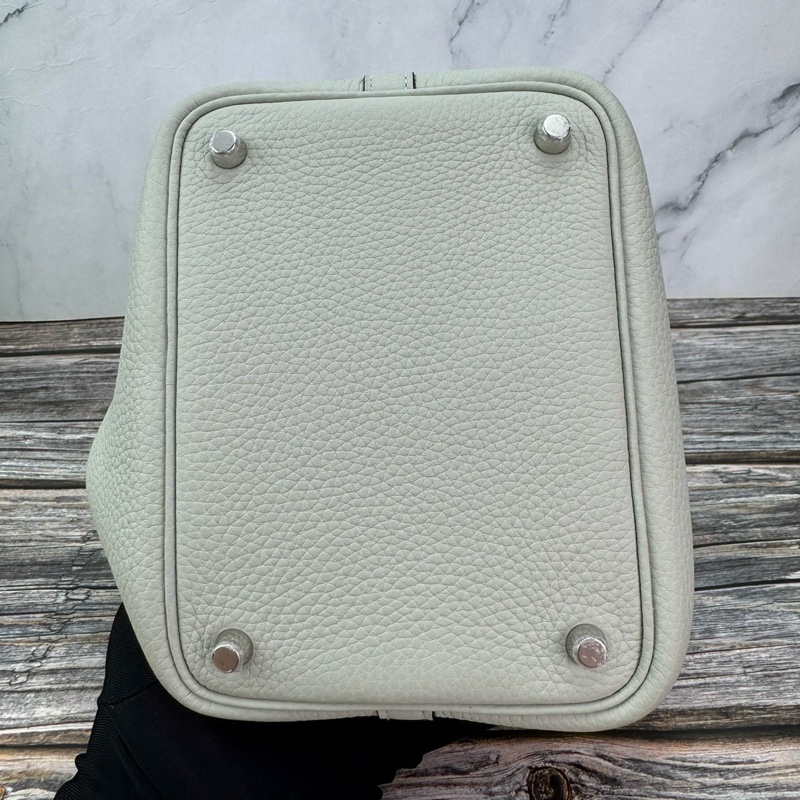 #HERMES Picotin 18 菜籃子 冰晶灰銀扣-14