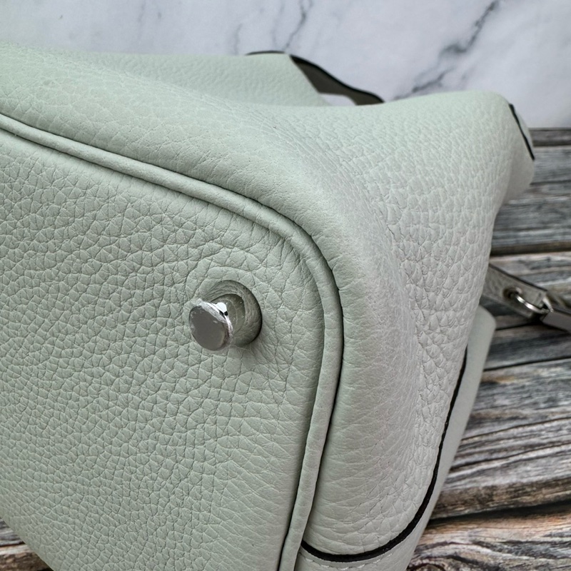 #HERMES Picotin 18 菜籃子 冰晶灰銀扣-16