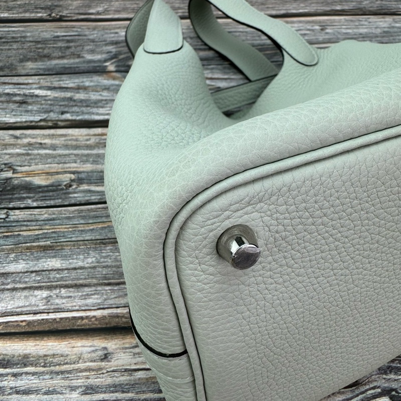 #HERMES Picotin 18 菜籃子 冰晶灰銀扣-17