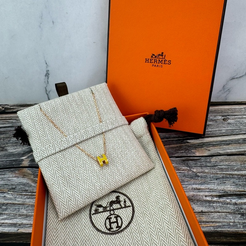 #HERMES Mini Pop H #項鍊 小雞黃/玫瑰金-0
