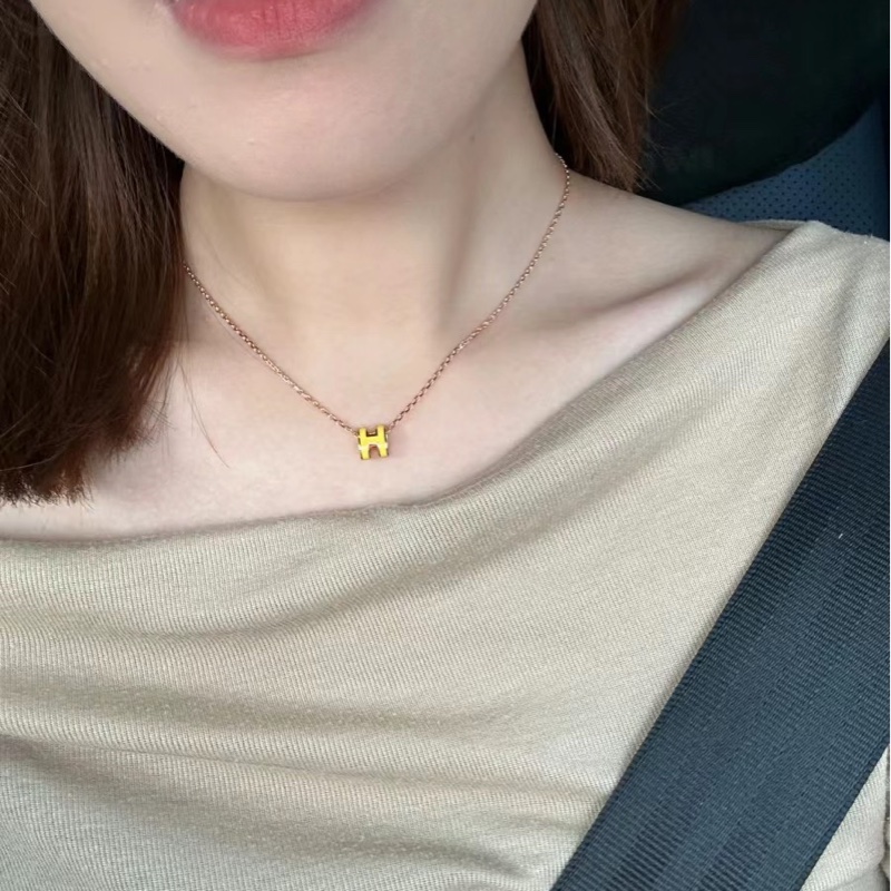 #HERMES Mini Pop H #項鍊 小雞黃/玫瑰金-1