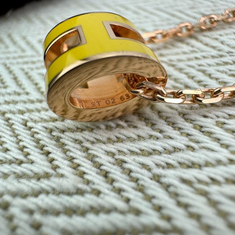 #HERMES Mini Pop H #項鍊 小雞黃/玫瑰金-4