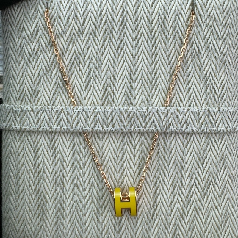 #HERMES Mini Pop H #項鍊 小雞黃/玫瑰金-5