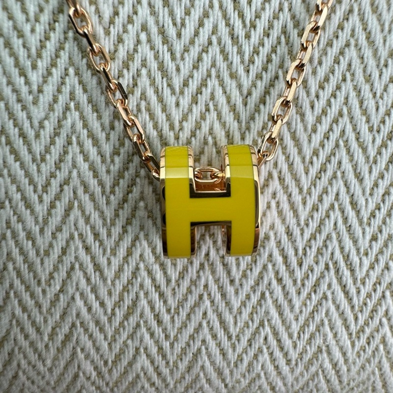 #HERMES Mini Pop H #項鍊 小雞黃/玫瑰金-6