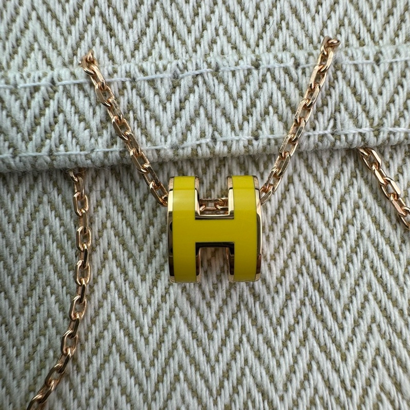 #HERMES Mini Pop H #項鍊 小雞黃/玫瑰金-9
