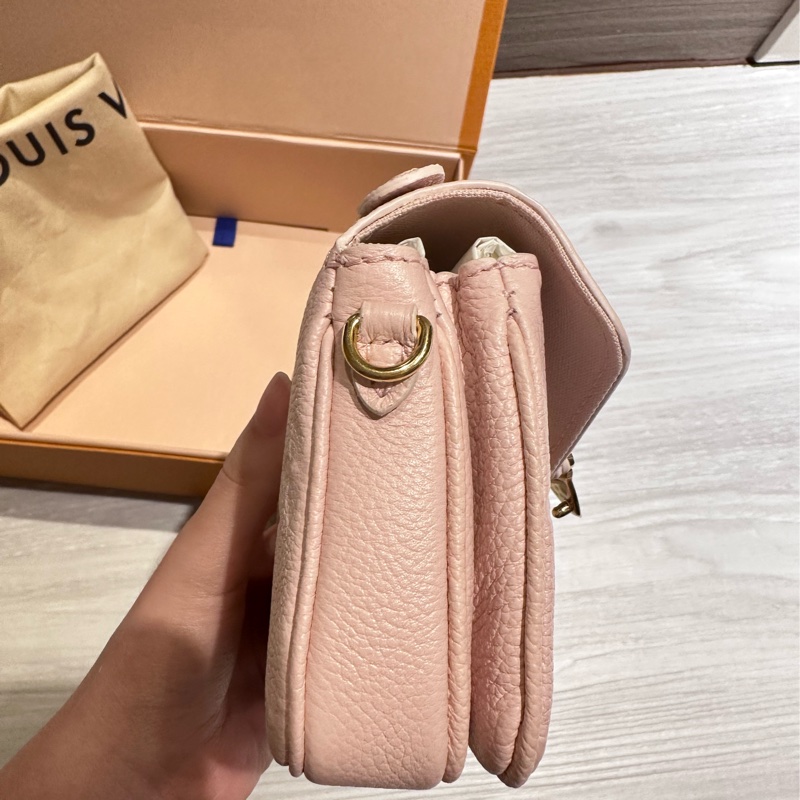 Lv mini郵差包/小廢包（櫻花粉）99新未使用-7