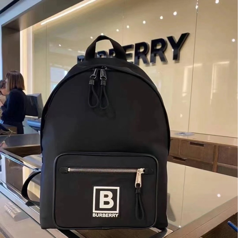 Burberry 巴寶莉 B標logo貼飾雙肩包-0