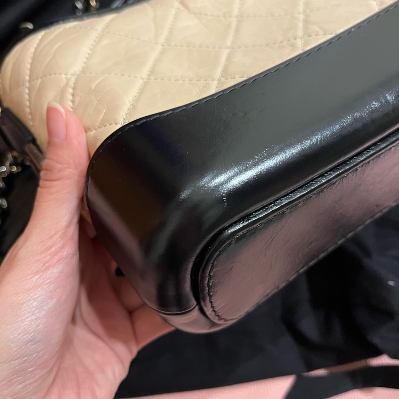 奶茶色配黑 Chanel 香奈兒流浪包 小號-12