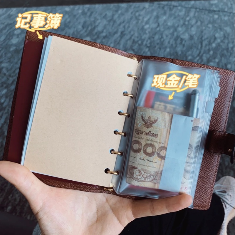 LOUIS VUITTON LV 路易威登 原花 PVC塗層帆布 6孔活頁/手帳/筆記本套/護照夾-9