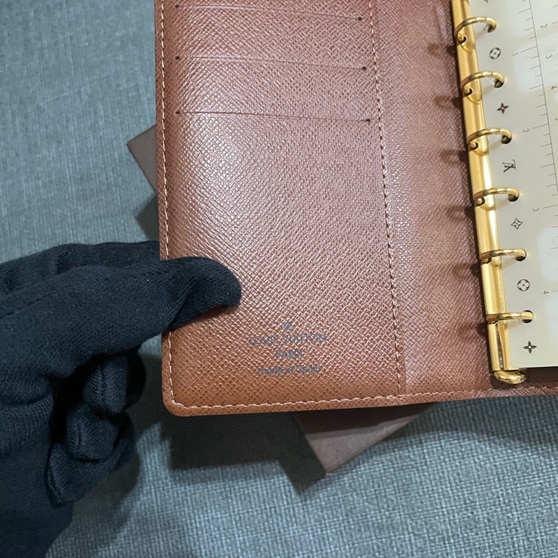 LOUIS VUITTON LV 路易威登 原花 PVC塗層帆布 6孔活頁/手帳/筆記本套/護照夾-11