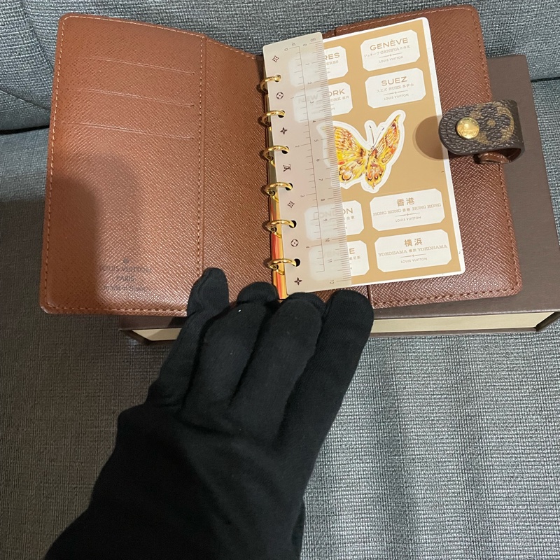 LOUIS VUITTON LV 路易威登 原花 PVC塗層帆布 6孔活頁/手帳/筆記本套/護照夾-19