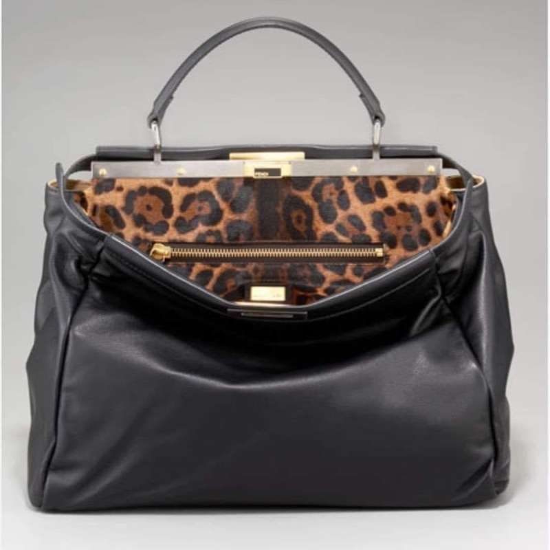 🤎 🐆Fendi 牛皮+豹紋馬毛peekaboo 大包現在很難有 不要錯過  原價192000 割愛47800 尺寸40/32/12 9成新 正常使用痕跡 高標繞道 #有背帶-0