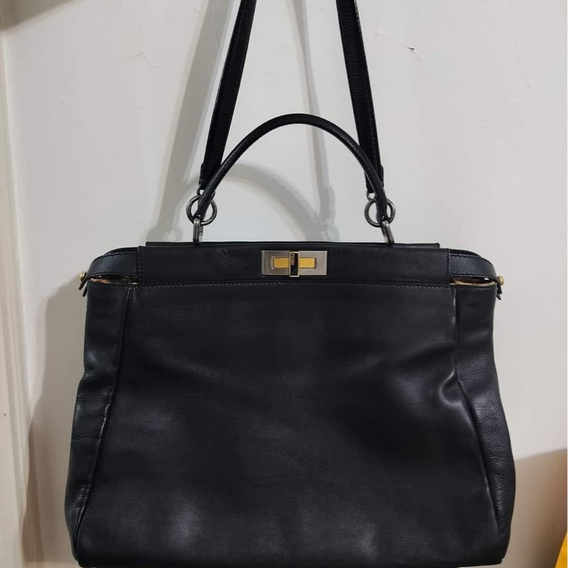 🤎 🐆Fendi 牛皮+豹紋馬毛peekaboo 大包現在很難有 不要錯過  原價192000 割愛47800 尺寸40/32/12 9成新 正常使用痕跡 高標繞道 #有背帶-3