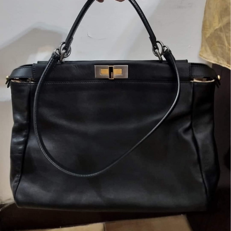 🤎 🐆Fendi 牛皮+豹紋馬毛peekaboo 大包現在很難有 不要錯過  原價192000 割愛47800 尺寸40/32/12 9成新 正常使用痕跡 高標繞道 #有背帶-4