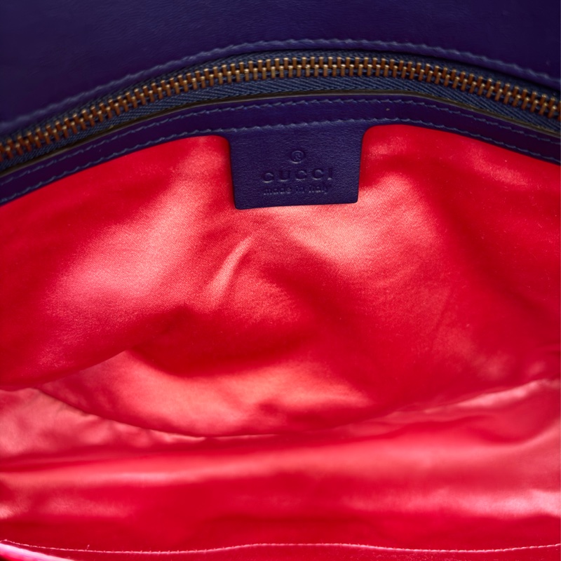 GUCCI 443496 MARMONT  藍色 絨布 金釦 金鍊 肩背包 斜背包 學院包 相機包-15