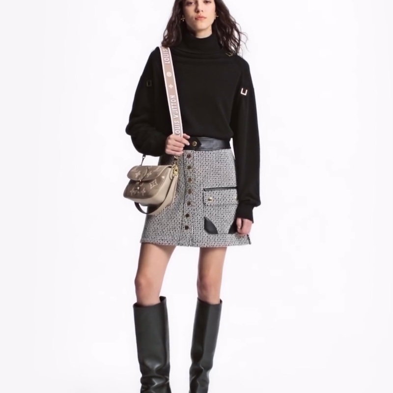 LOUIS VUITTON Diane米色真皮肩/側背包-2