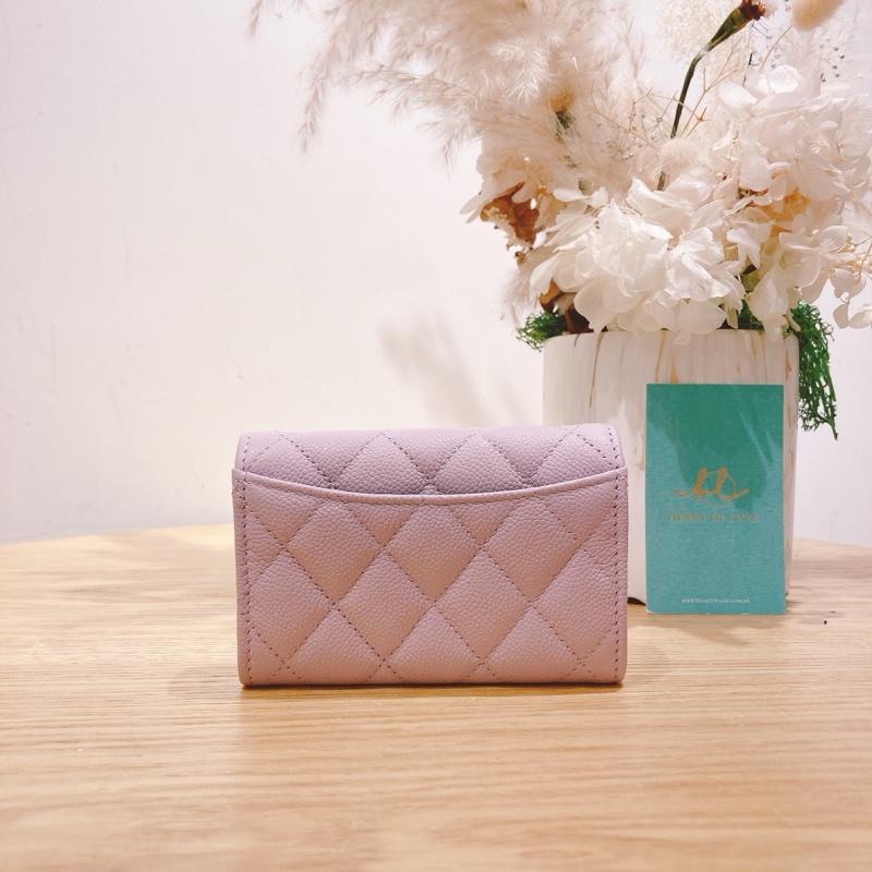 香奈兒 經典卡片套 24s 粉紫色 內籠特別圖案-1