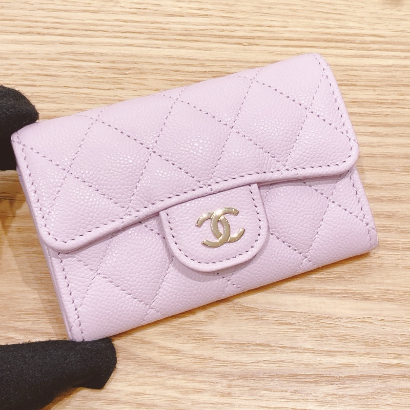 香奈兒 經典卡片套 24s 粉紫色 內籠特別圖案-5