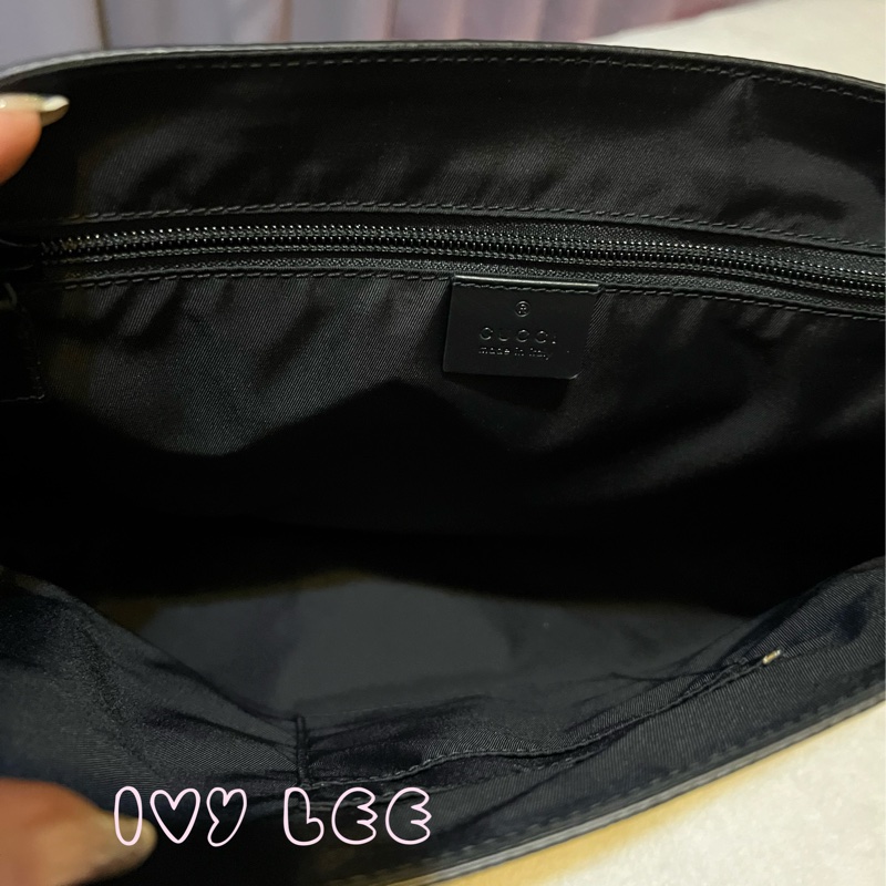 GUCCI GG Supreme（已售出） 綠紅織帶帆布翻蓋斜背包 肩背包 475432 近新 二手精品-5