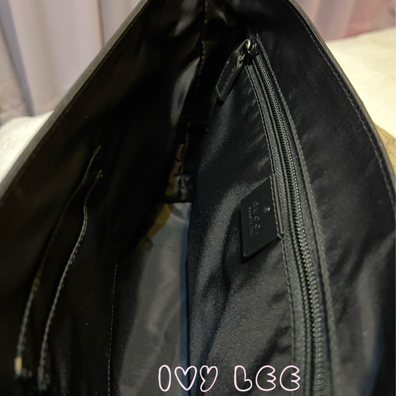 GUCCI GG Supreme（已售出） 綠紅織帶帆布翻蓋斜背包 肩背包 475432 近新 二手精品-6