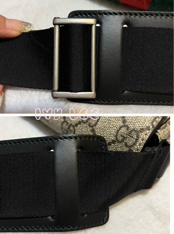 GUCCI GG Supreme（已售出） 綠紅織帶帆布翻蓋斜背包 肩背包 475432 近新 二手精品-16