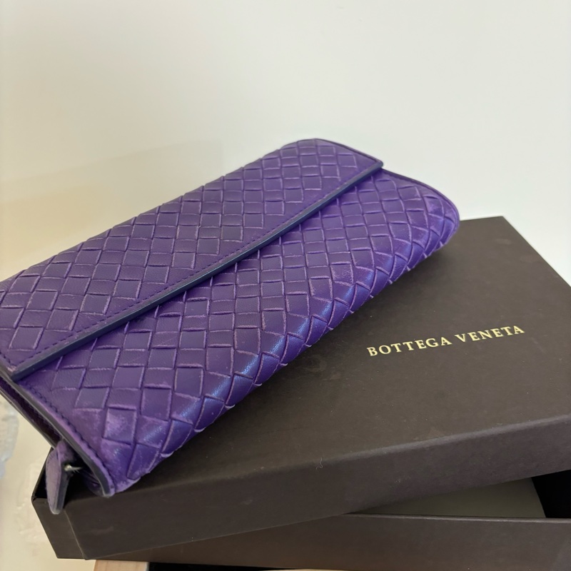 ［2手］BV BOTTEGA VENETA 紫羅蘭色 長夾，NT2000-0