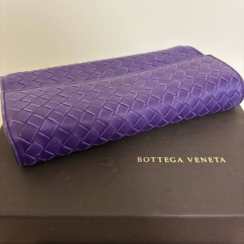 ［2手］BV BOTTEGA VENETA 紫羅蘭色 長夾，NT2000-2