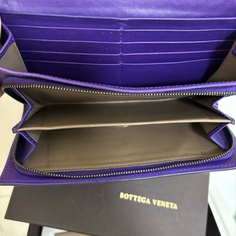 ［2手］BV BOTTEGA VENETA 紫羅蘭色 長夾，NT2000-3