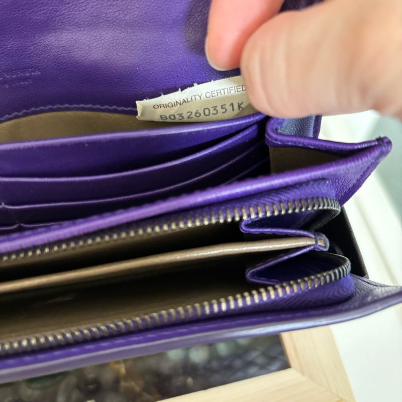 ［2手］BV BOTTEGA VENETA 紫羅蘭色 長夾，NT2000-10