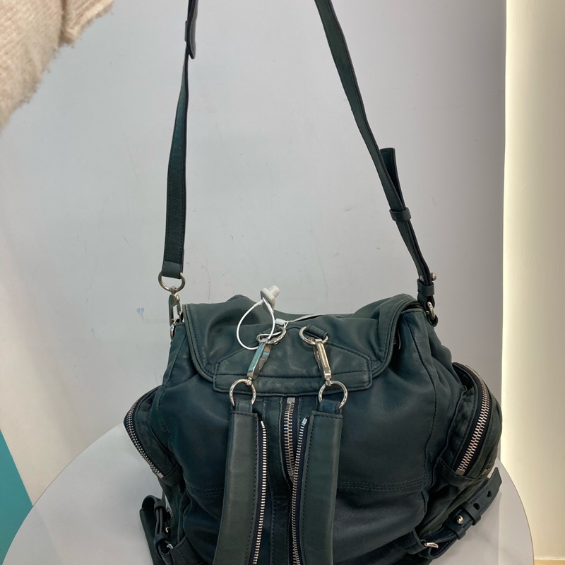 亞力山大王 Alexander Wang Marti Backpack 系列雙肩背包 單肩斜挎 復古綠 軍綠 多用途-18