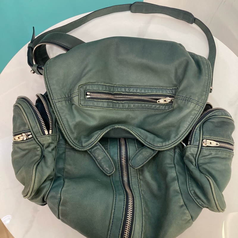 亞力山大王 Alexander Wang Marti Backpack 系列雙肩背包 單肩斜挎 復古綠 軍綠 多用途-26