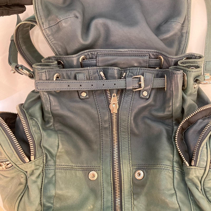 亞力山大王 Alexander Wang Marti Backpack 系列雙肩背包 單肩斜挎 復古綠 軍綠 多用途-28