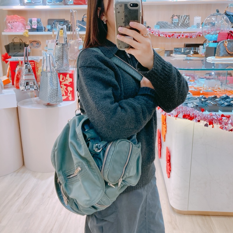 亞力山大王 Alexander Wang Marti Backpack 系列雙肩背包 單肩斜挎 復古綠 軍綠 多用途-33