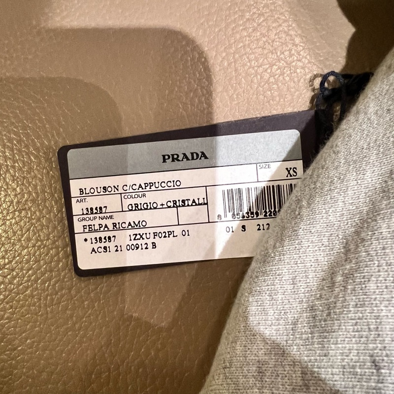 Prada水鑽灰色運動外套 Women Oversized Studded Hoodie-Silver(我個人認為男女都可穿着)-8