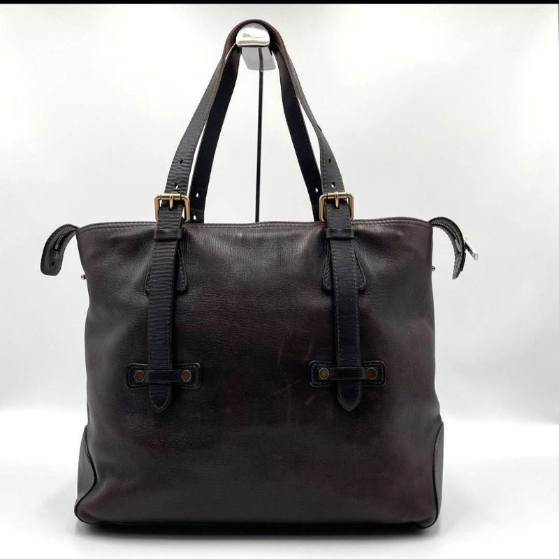 LV ／猶他厚韌野牛皮／手提包商務包／可放A4文件／日本進口二手精品-4