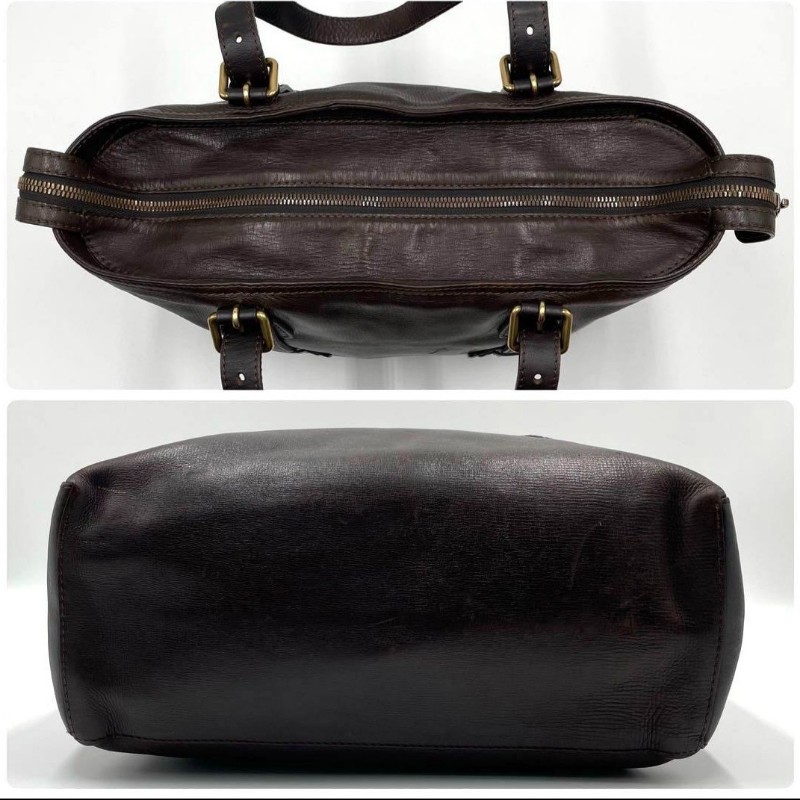 LV ／猶他厚韌野牛皮／手提包商務包／可放A4文件／日本進口二手精品-5