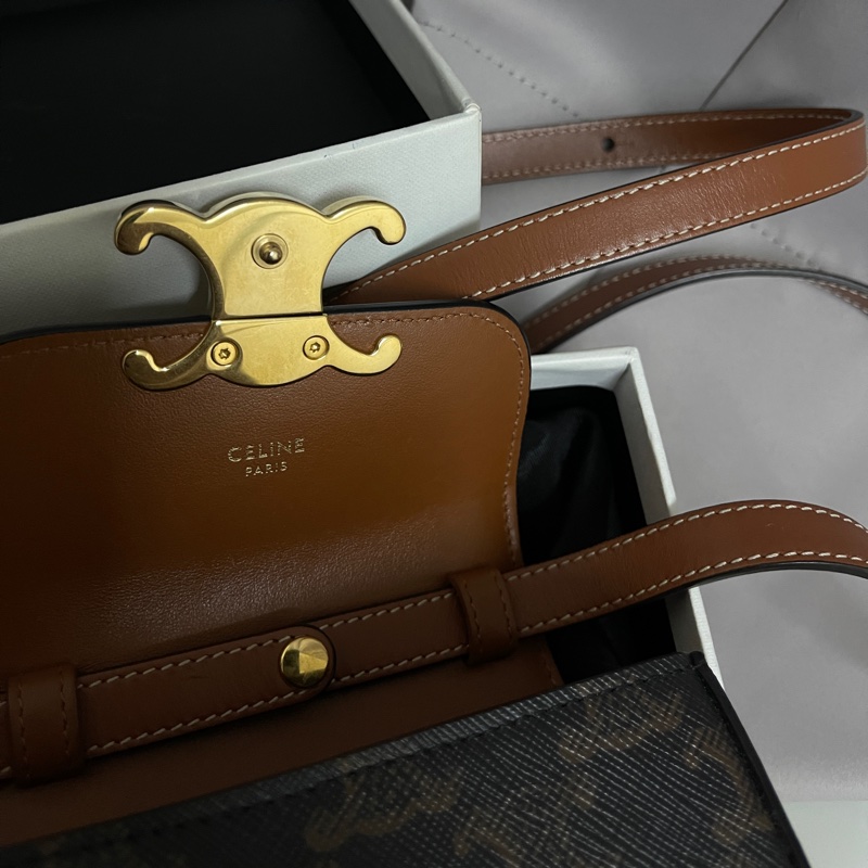 CELINE TRIOMPHE 帆布及小牛皮迷你型TRIOMPHE 手袋-1