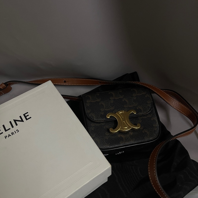 CELINE TRIOMPHE 帆布及小牛皮迷你型TRIOMPHE 手袋-2