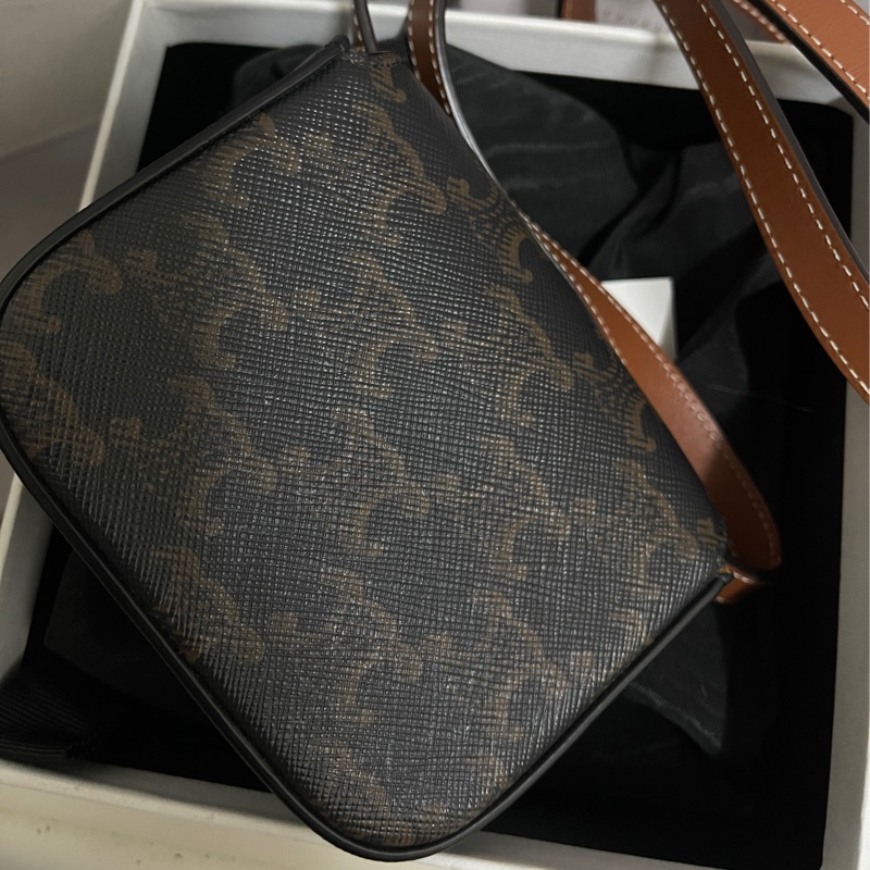 CELINE TRIOMPHE 帆布及小牛皮迷你型TRIOMPHE 手袋-7