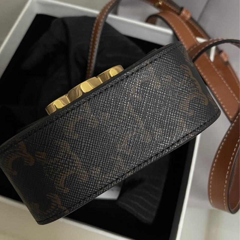 CELINE TRIOMPHE 帆布及小牛皮迷你型TRIOMPHE 手袋-8